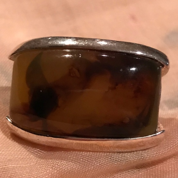 Elegant Silver and Brown Women's Ring - Picture 6 of 7